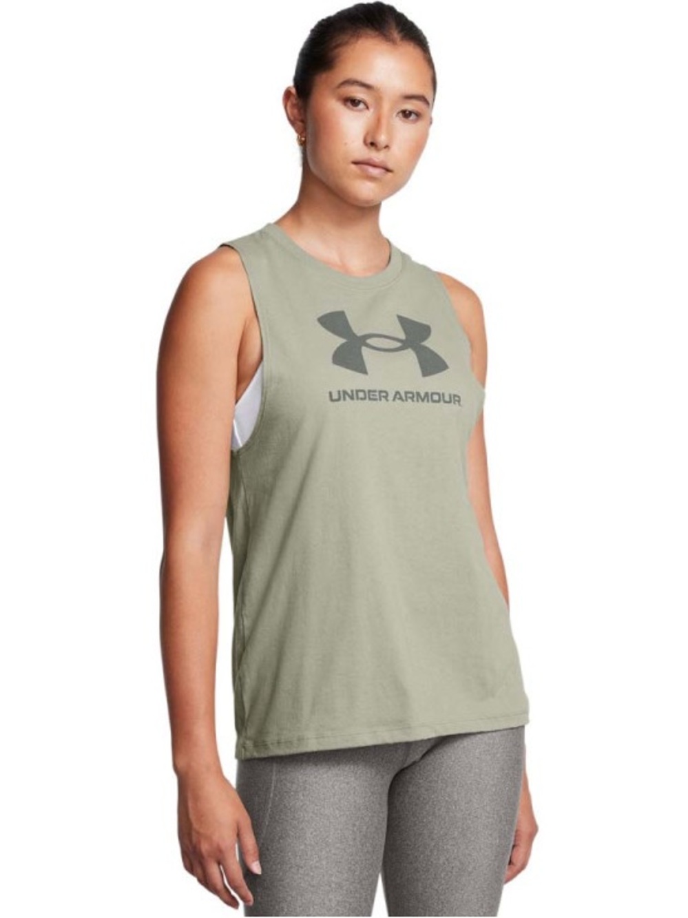 Under Armour Sage Green Sportstyle Muscle Tank Top 
Women’s Size Small 
New!
